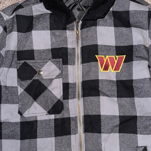 NFL Washington Commanders Black and Gray Checkered Jacket - Picture 2 of 6